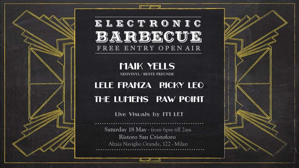 Electronic Barbecue Free Entry Open Air Invites Maik Yells - Página frontal
