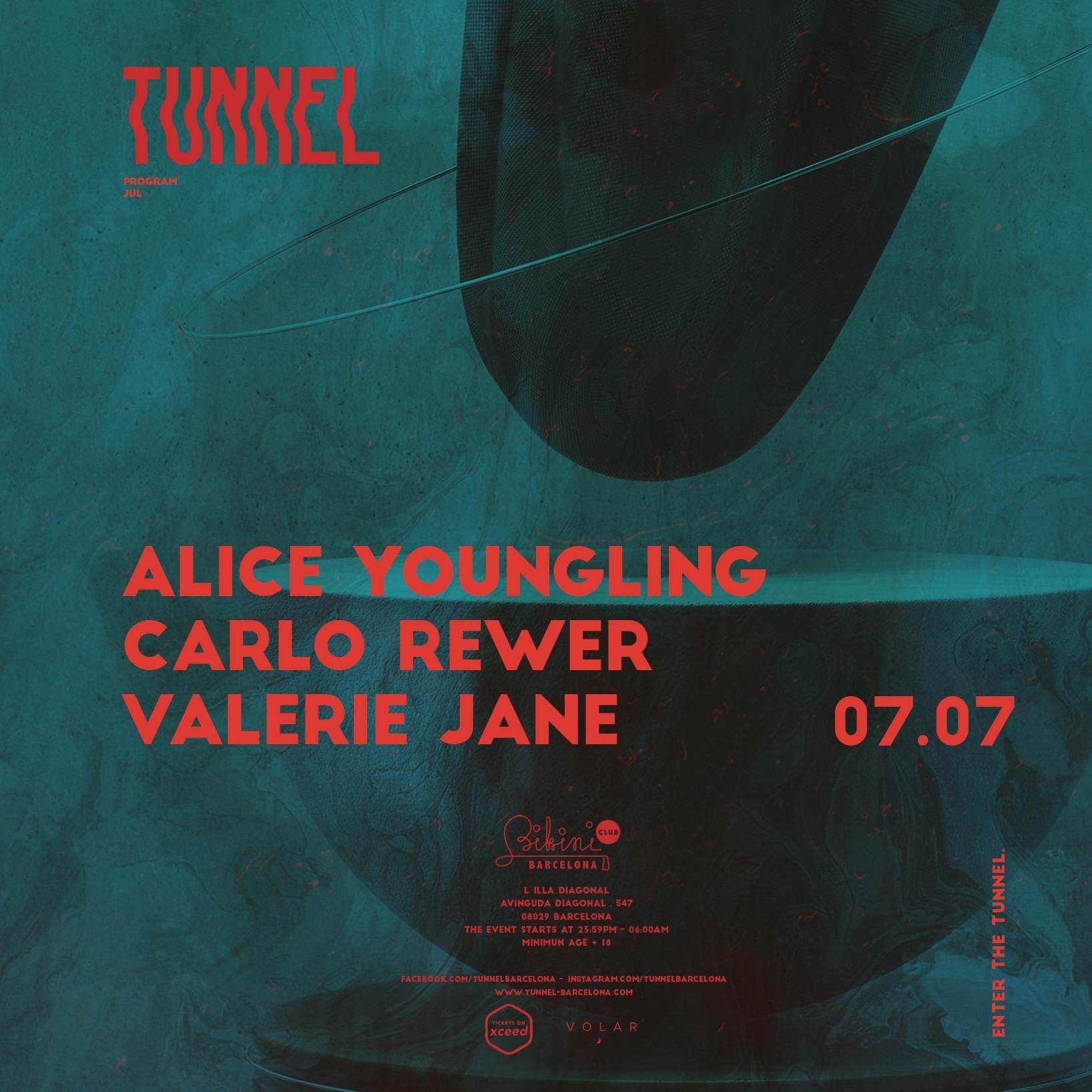 Tunnel pres: Alice Youngling, Carlo Rewer, Valerie Jane - フライヤー裏