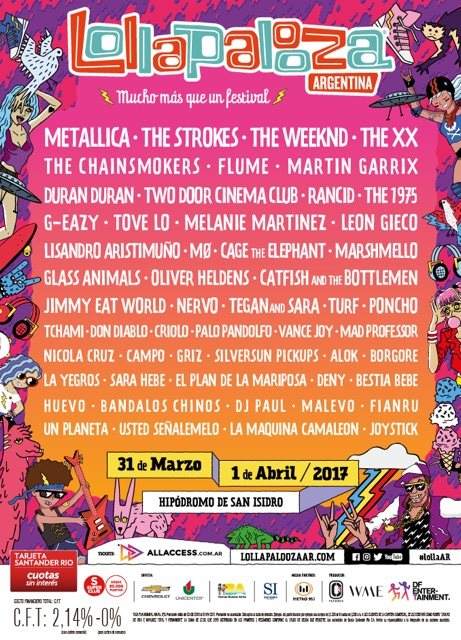 Lollapalooza Argentina 2017 - Página frontal