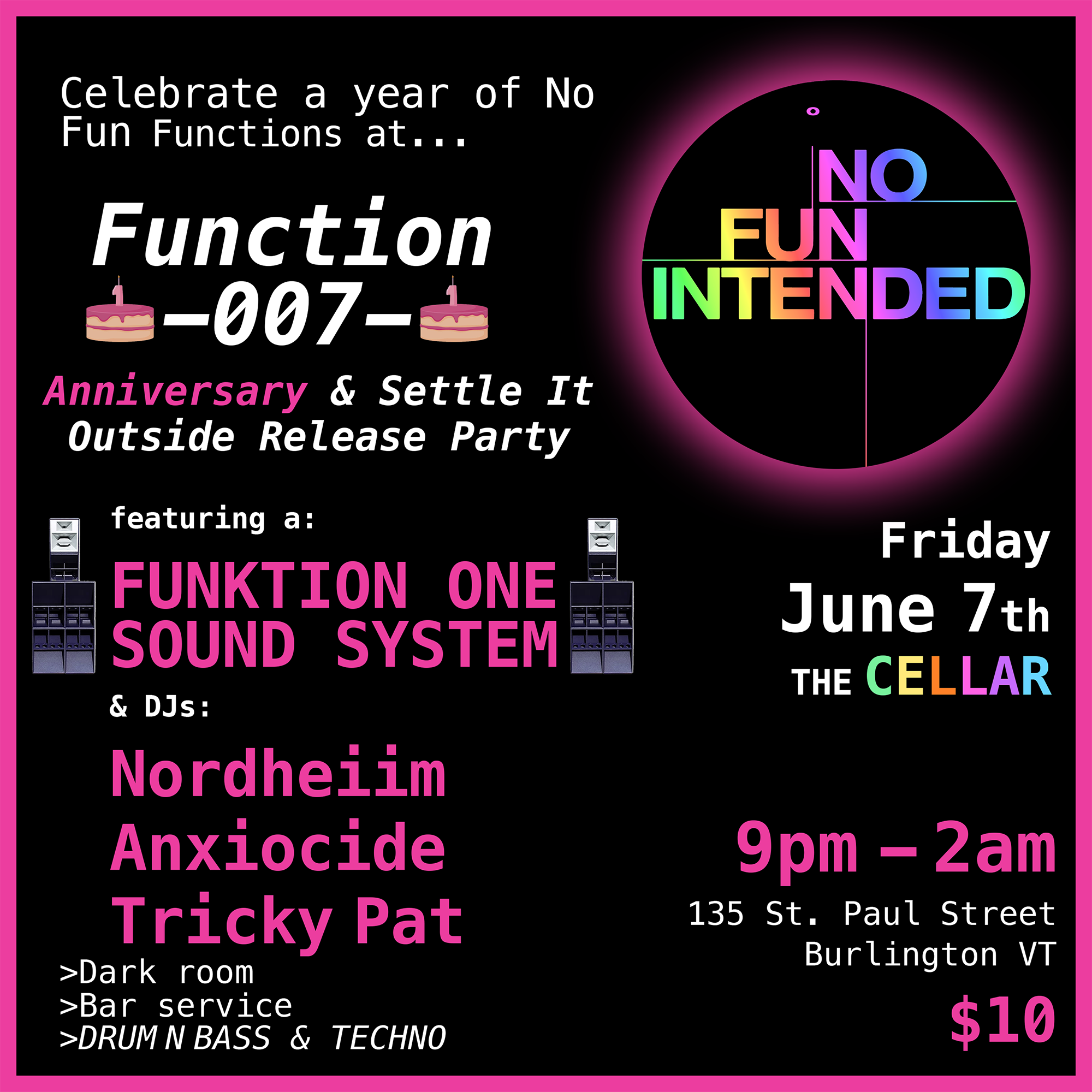 Function 007: ONE YEAR ANNIVERSARY PARTY - Página frontal