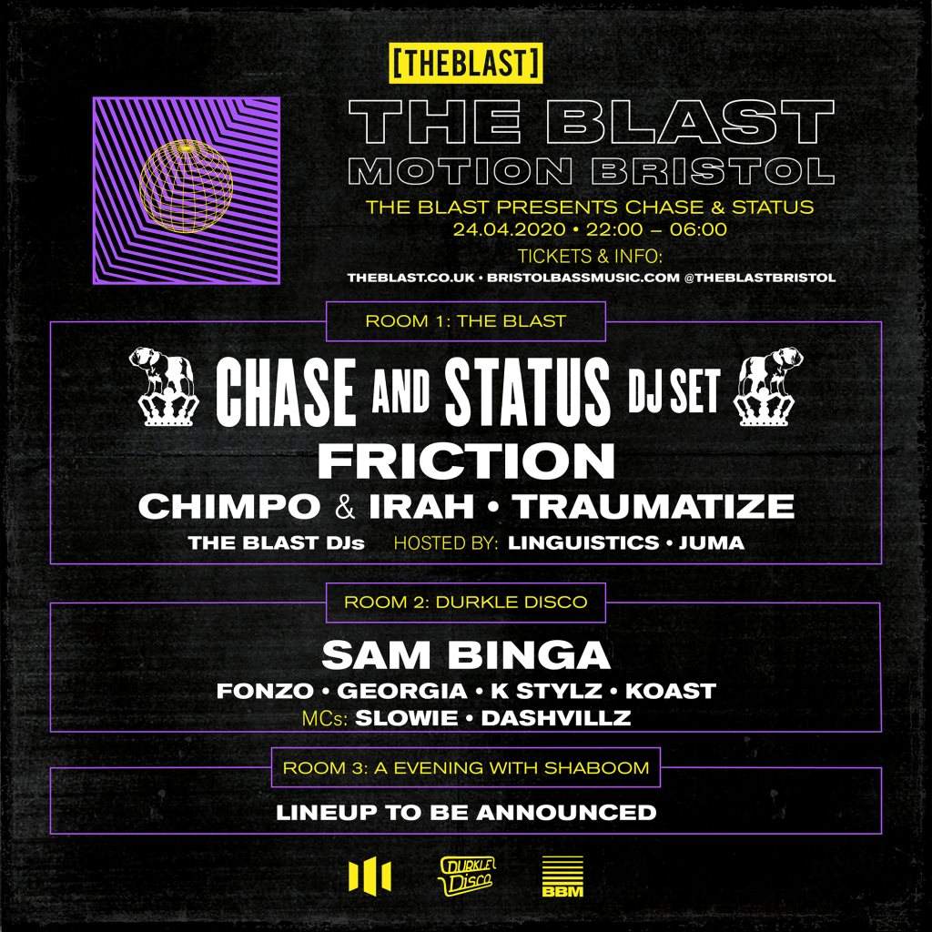 [CANCELLED] The Blast present // Chase & Status Support - Página frontal