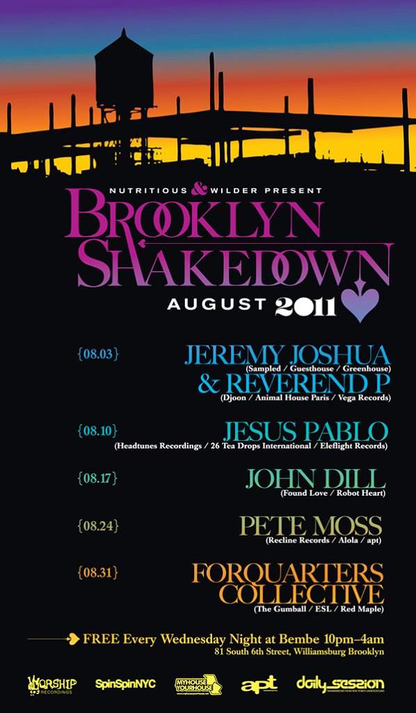 Brooklyn Shakedown - Jeremy Joshua (Sampled / Guesthouse / Greenhouse) & Reverend P (Djoon / Animal House Paris / Vega Records) - Página frontal