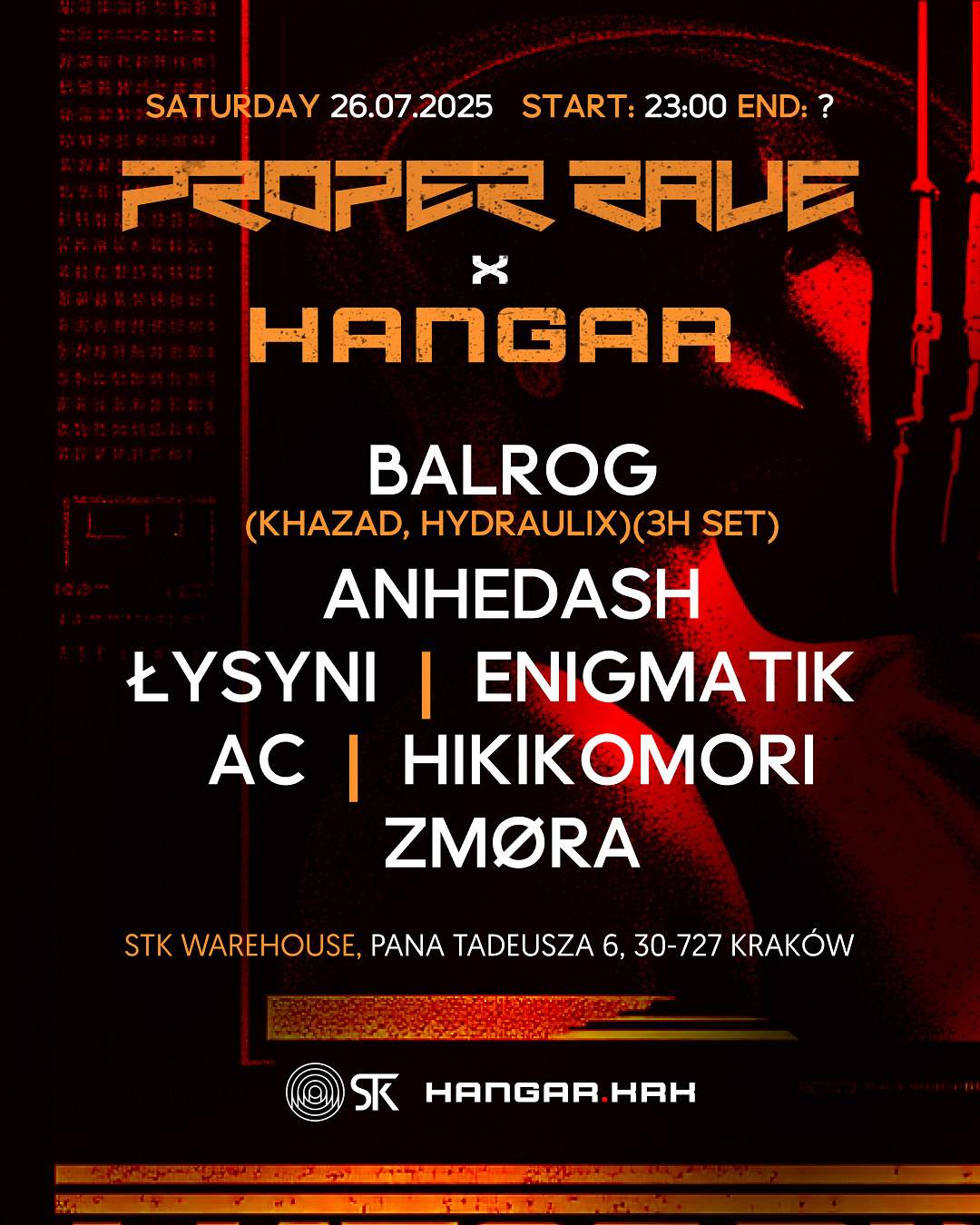 PROPER RAVE x HANGAR w. Balrog at STK 47 WAREHOUSE, Krakow