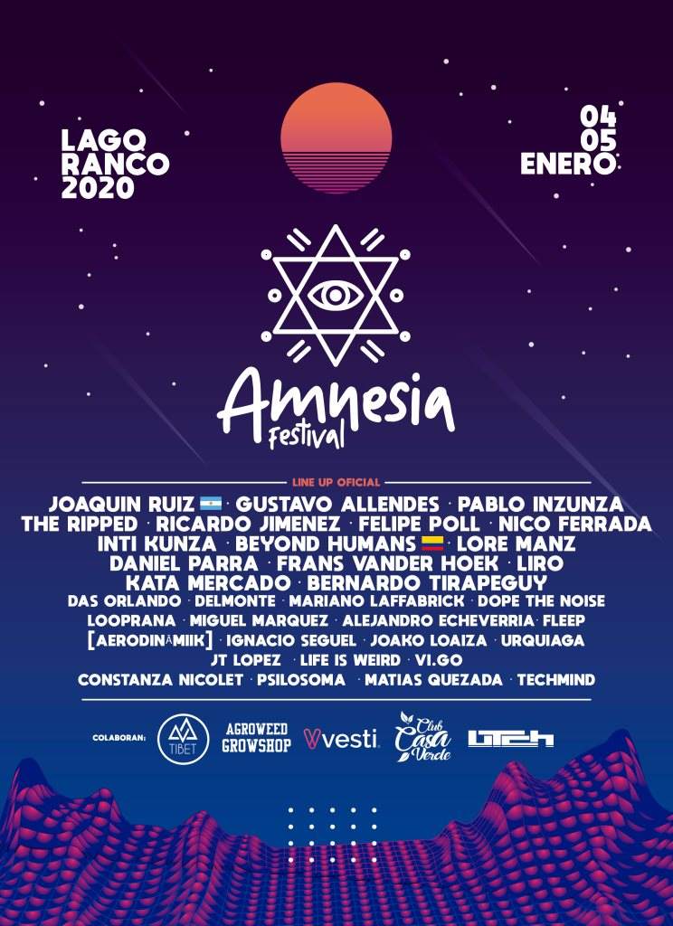 Amensia Festival Lago Ranco 2020 - フライヤー表