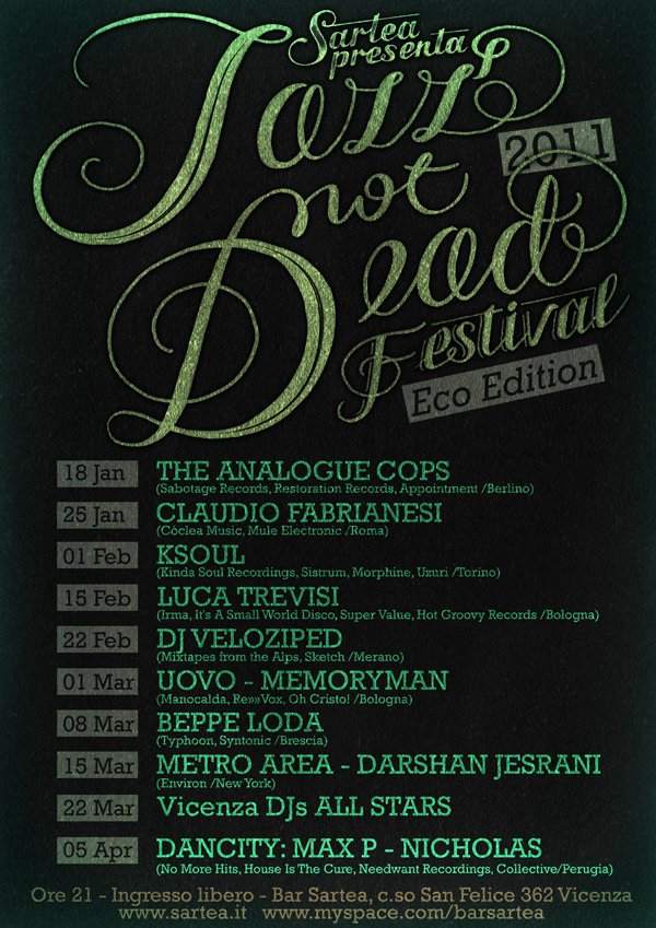Jazz Not Dead Festival: Dj Veloziped - フライヤー表