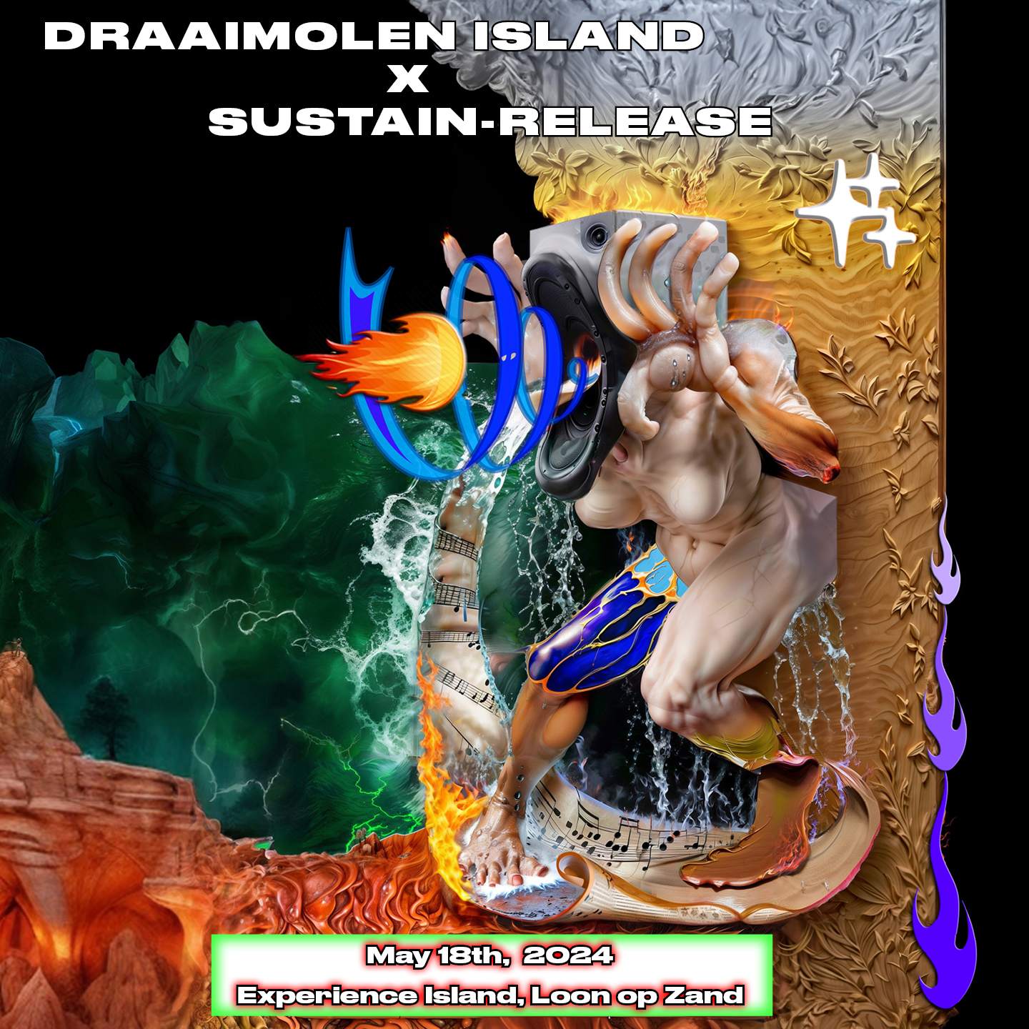Draaimolen Island x Sustain-Release - フライヤー表