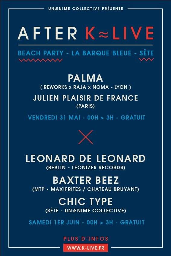 After K≈live Festival / Free / Beach Party / Sète - Página frontal