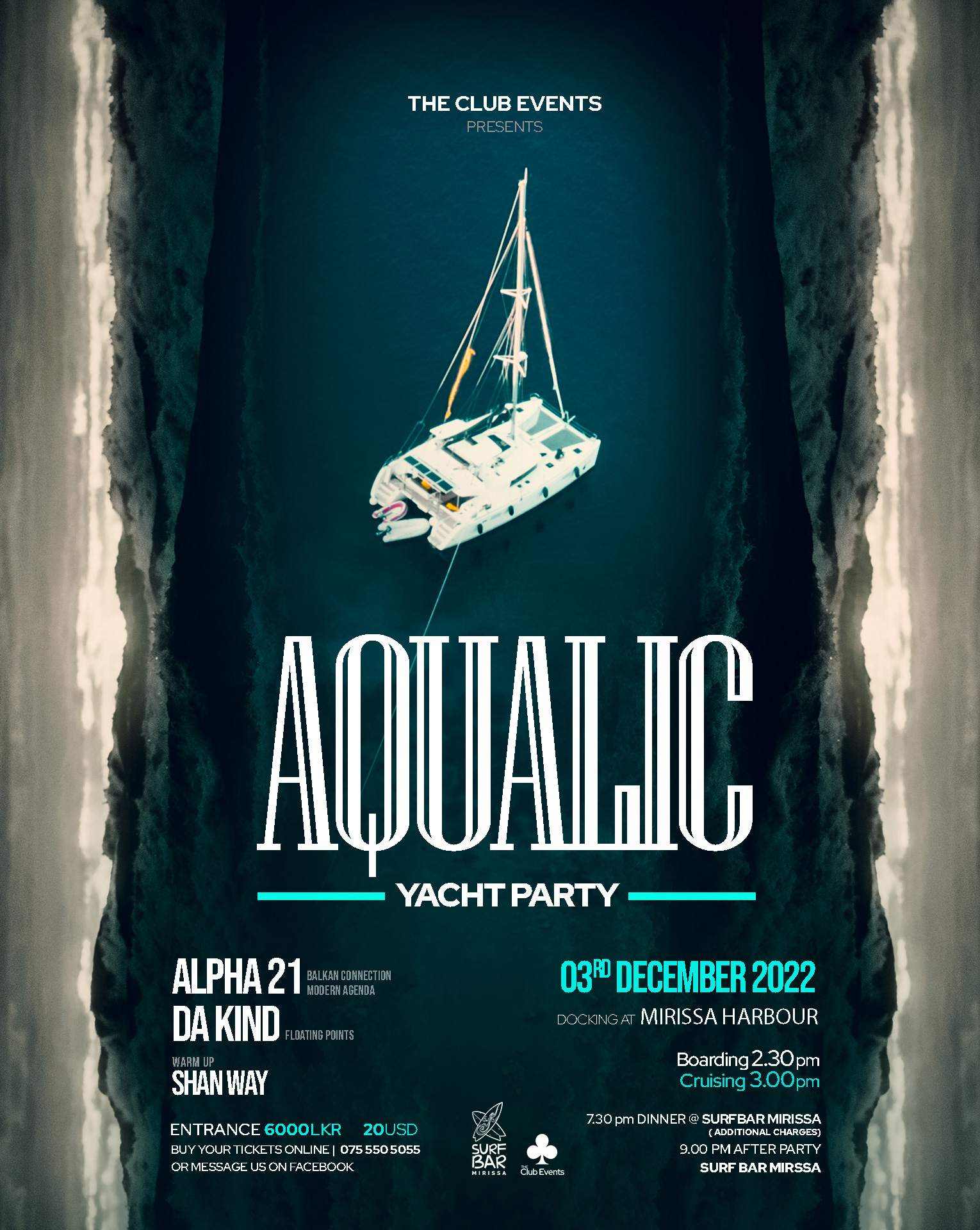 Aqualic Yacht Party Sri Lanka - フライヤー表