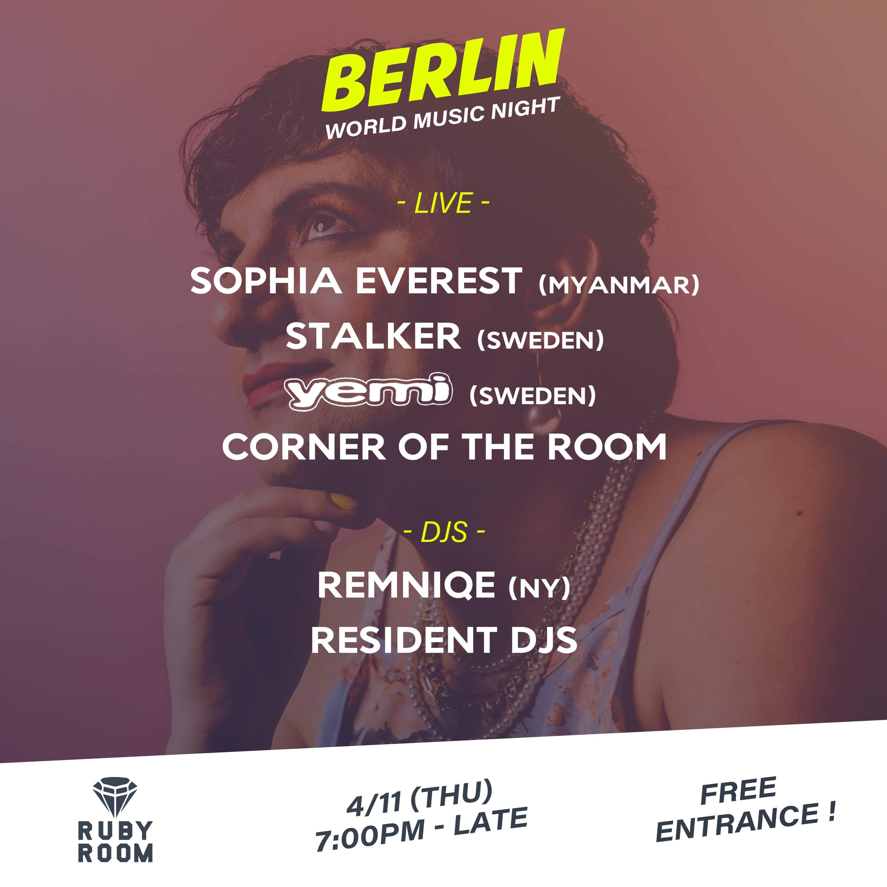 Live Performers + DJs from the World! Free Party at Ruby Room, Tokyo