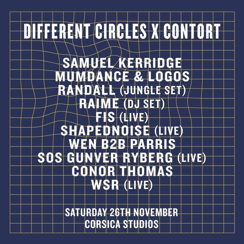 Cs13: Different Circles x Contort with Samuel Kerridge, Mumdance, Logos and More - Página frontal