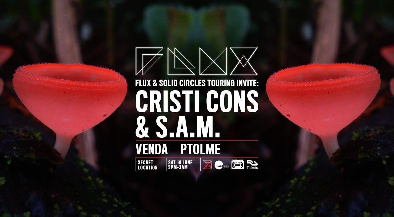 Flux & Solid Circles Touring Invite Cristi Cons & S.A.M - Página frontal