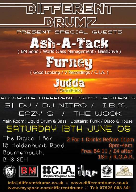 Different Drumz with Guests Ash-A-Tack and Furney - Página frontal