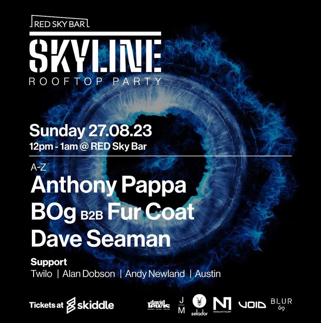 Skyline feat - Dave Seaman, Anthony Pappa, BOg, & Fur Coat - フライヤー表