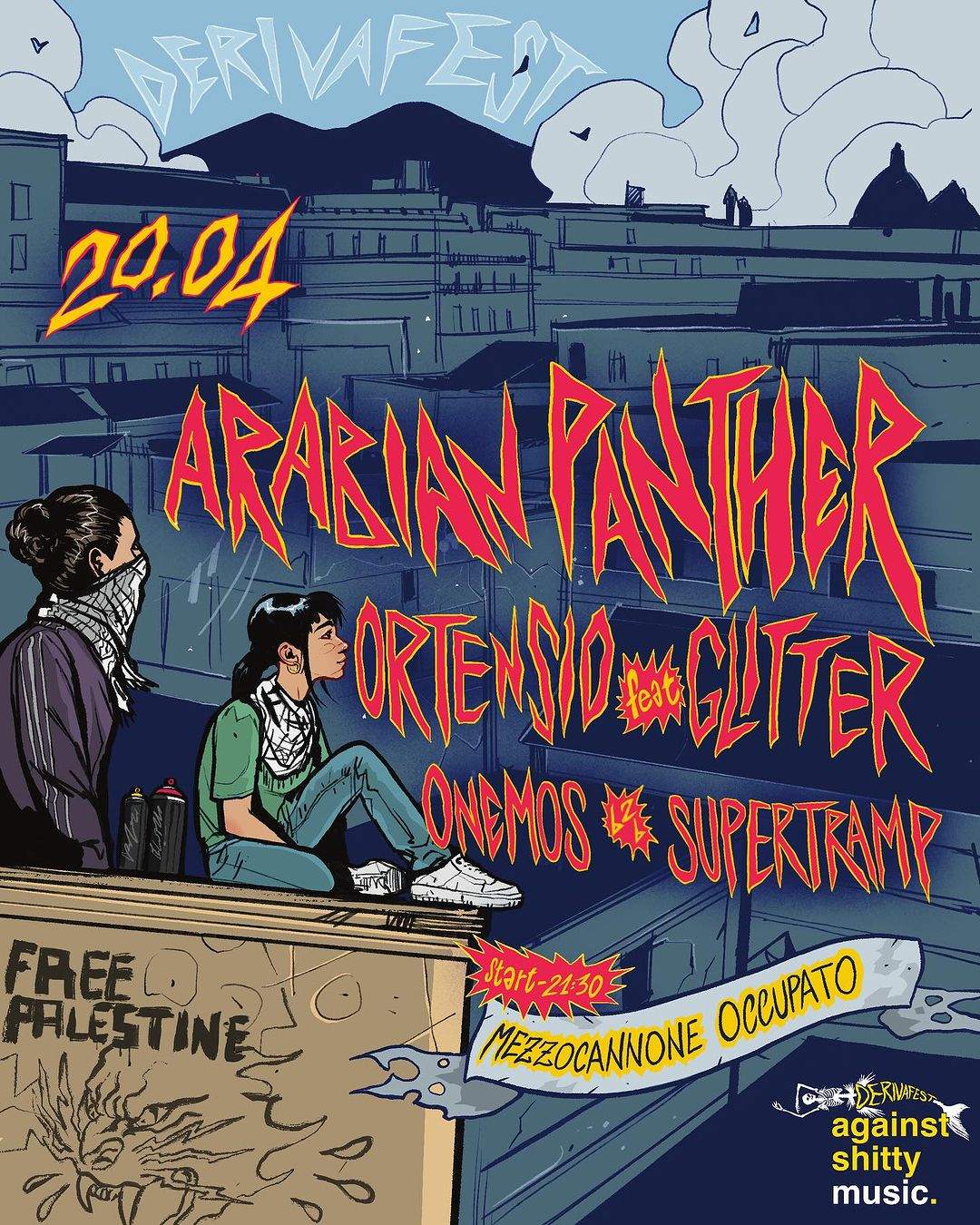 DERIVAFEST AGAINST SHITTY MUSIC - Arabian Panther +Ortensio feat Glitter +Onemos b2b Supertramp - Página frontal