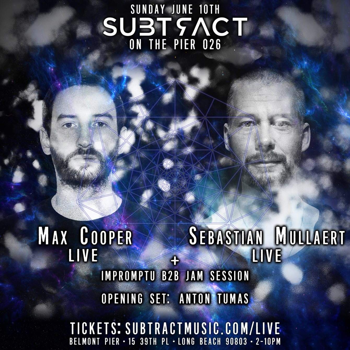 Subtract On The Pier Live: Max Cooper & Sebastian Mullaert - フライヤー裏