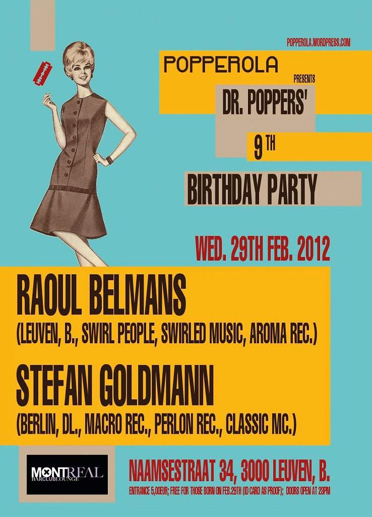 Popperola presents: Dr. Poppers' 9th Birthday Party with Raoul Belmans, Stefan Goldmann - Página frontal