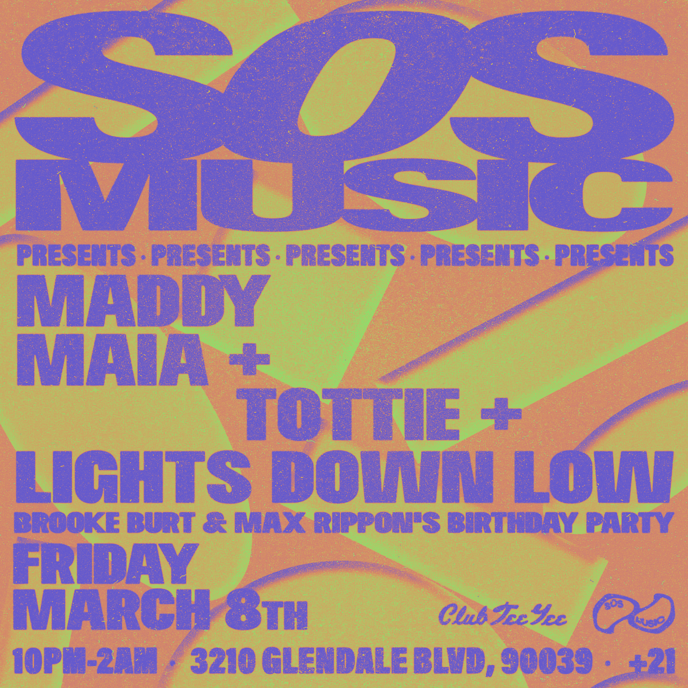 SOS Music Presents: Lights Down Low, Maddy Maia & Tottie - Página frontal