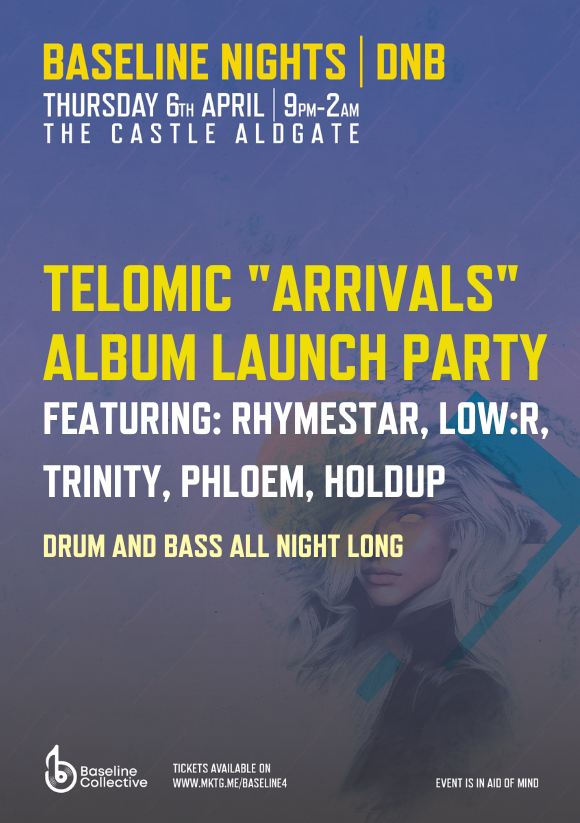 Baseline Nights // DnB: Telomic 'Arrivals' Album Launch - Página frontal