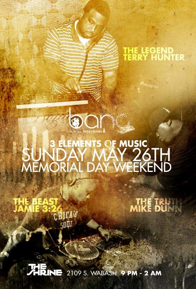 Bang presents 3 Elements OF Music Memorial Day Weekend - Página trasera