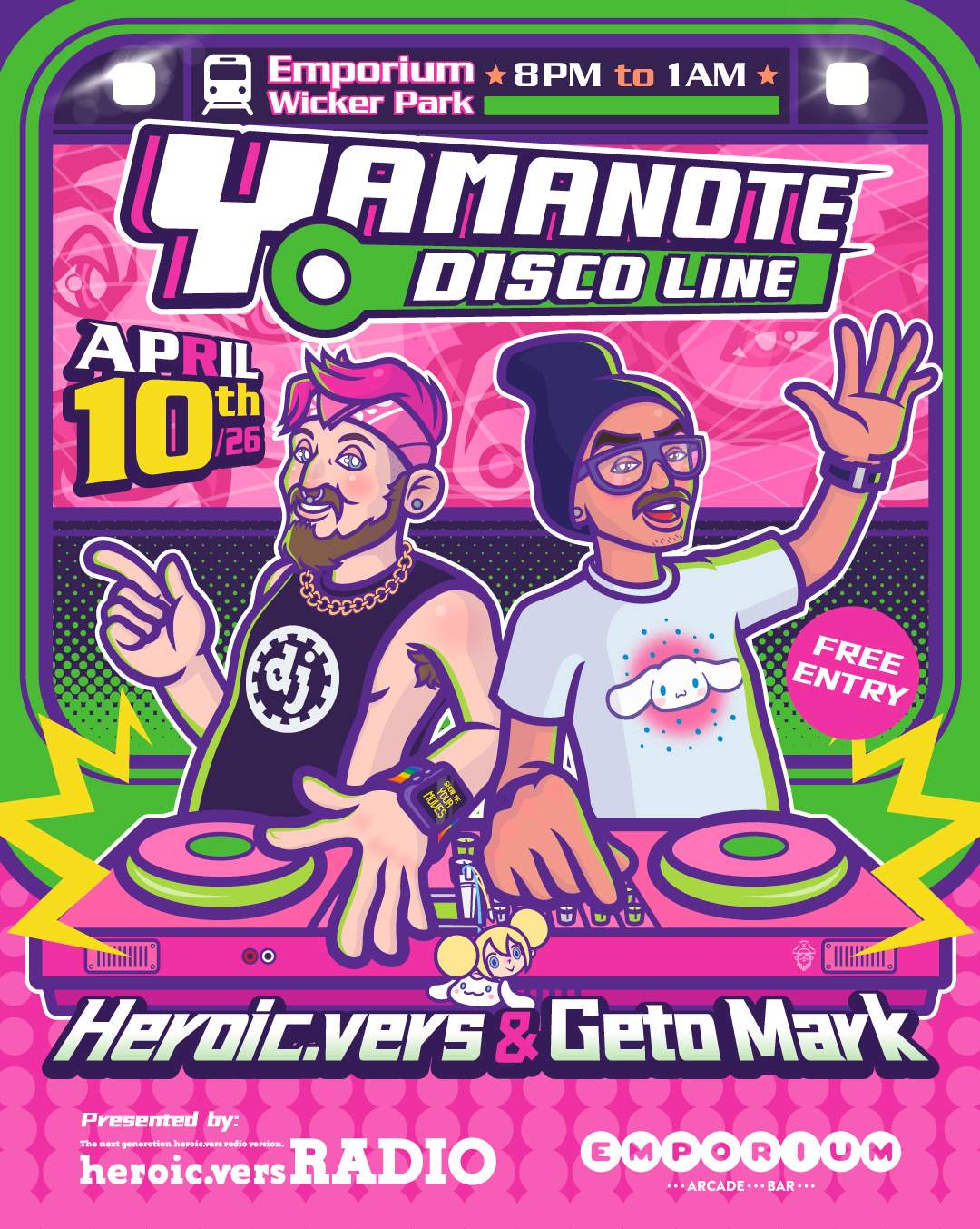 Yamanote Disco Line at Emporium Arcade Bar - Wicker Park, Chicago