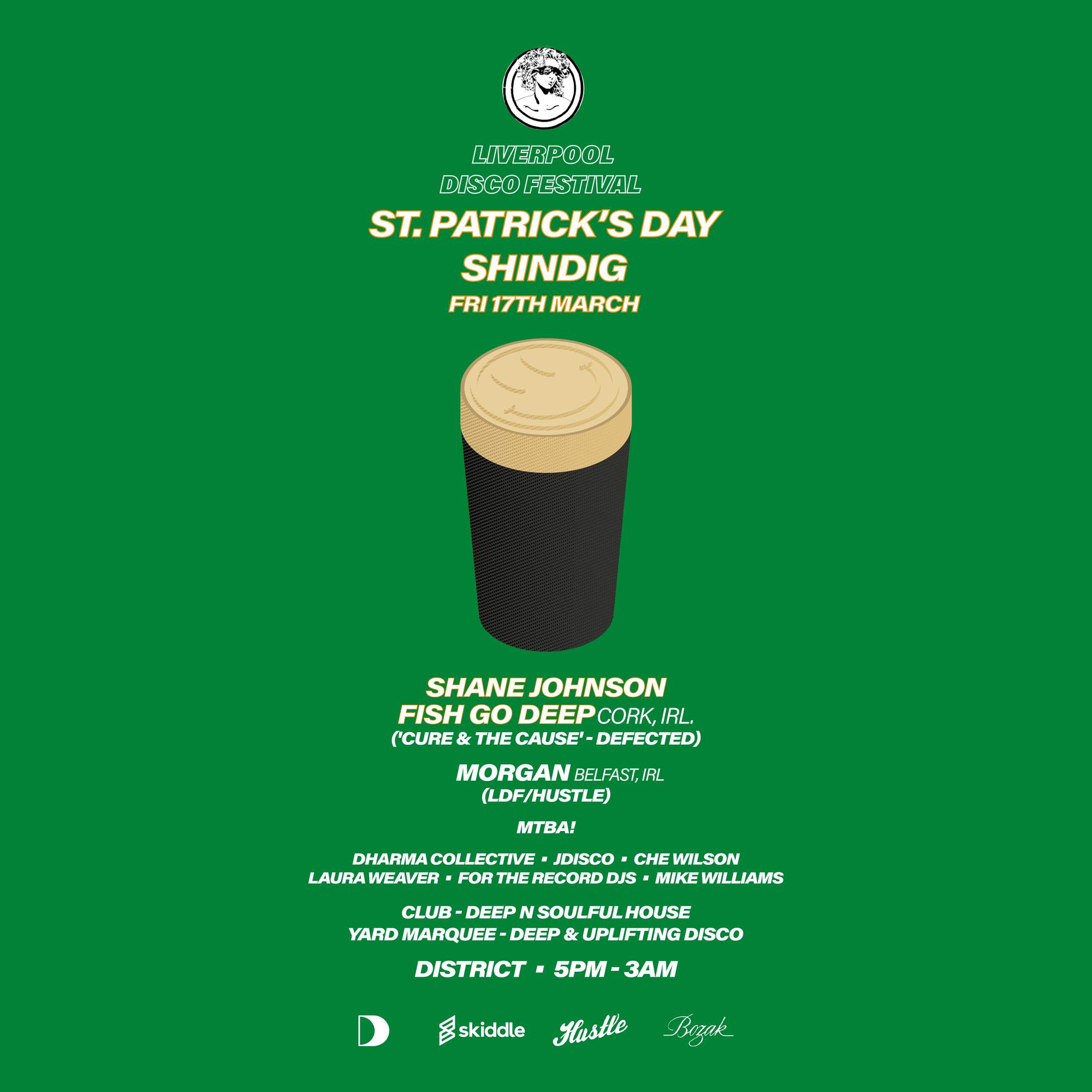 Liverpool Disco Fest X Hustle - St. Patrick's Day Shindig - Página frontal