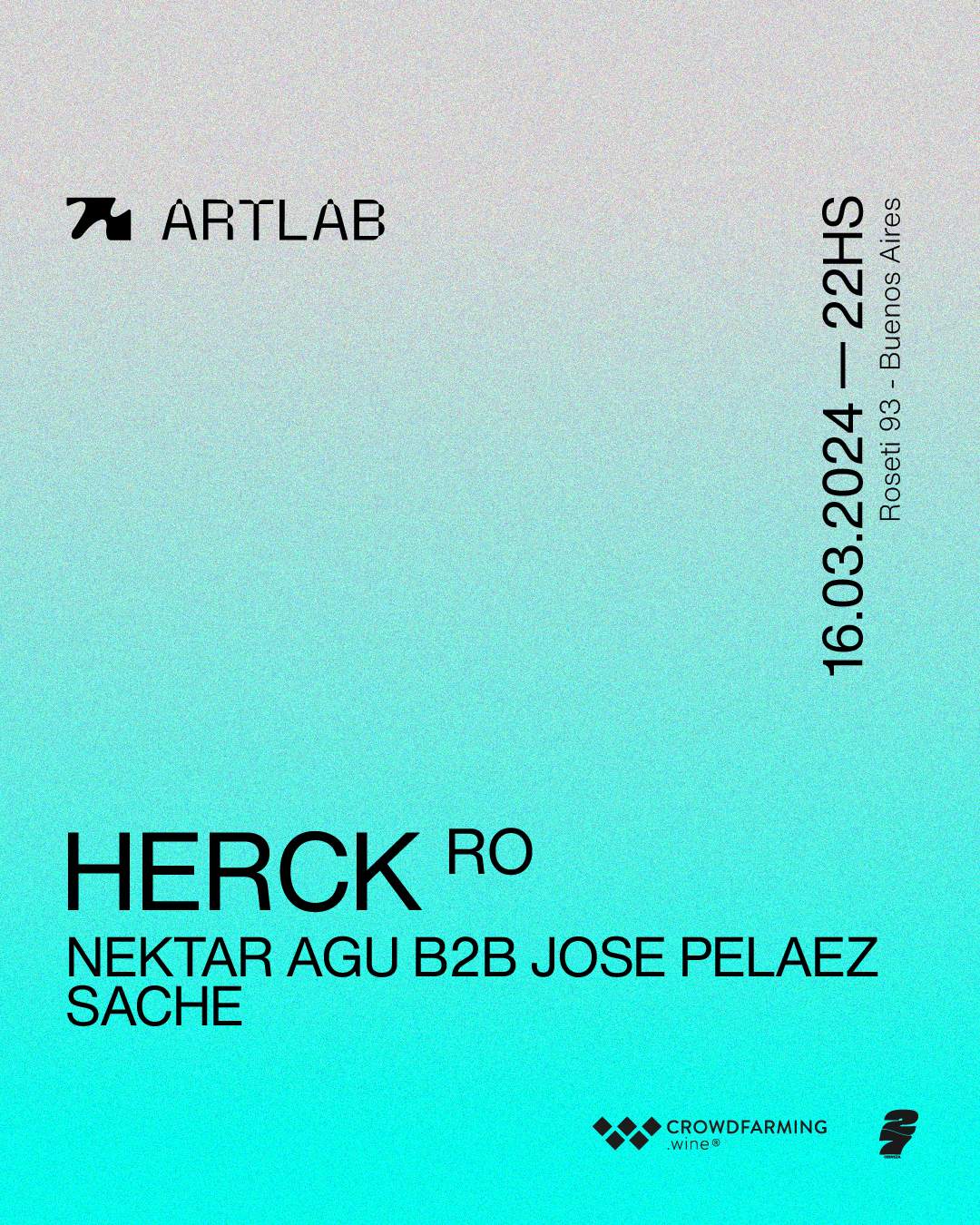 Artlab / Herck (RO); Nektar Agu b2b Jose Pelaez; Sache - フライヤー表