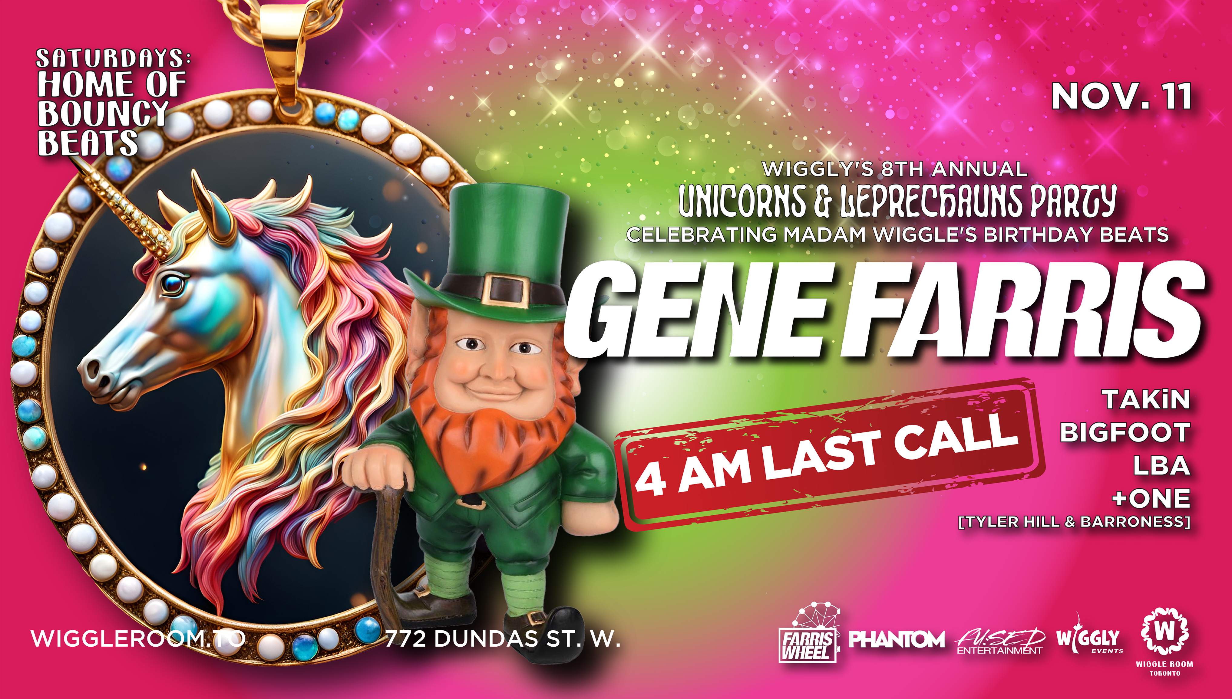 Unicorns & Leprechauns Party: Gene Farris | 4AM LAST CALL - Página frontal