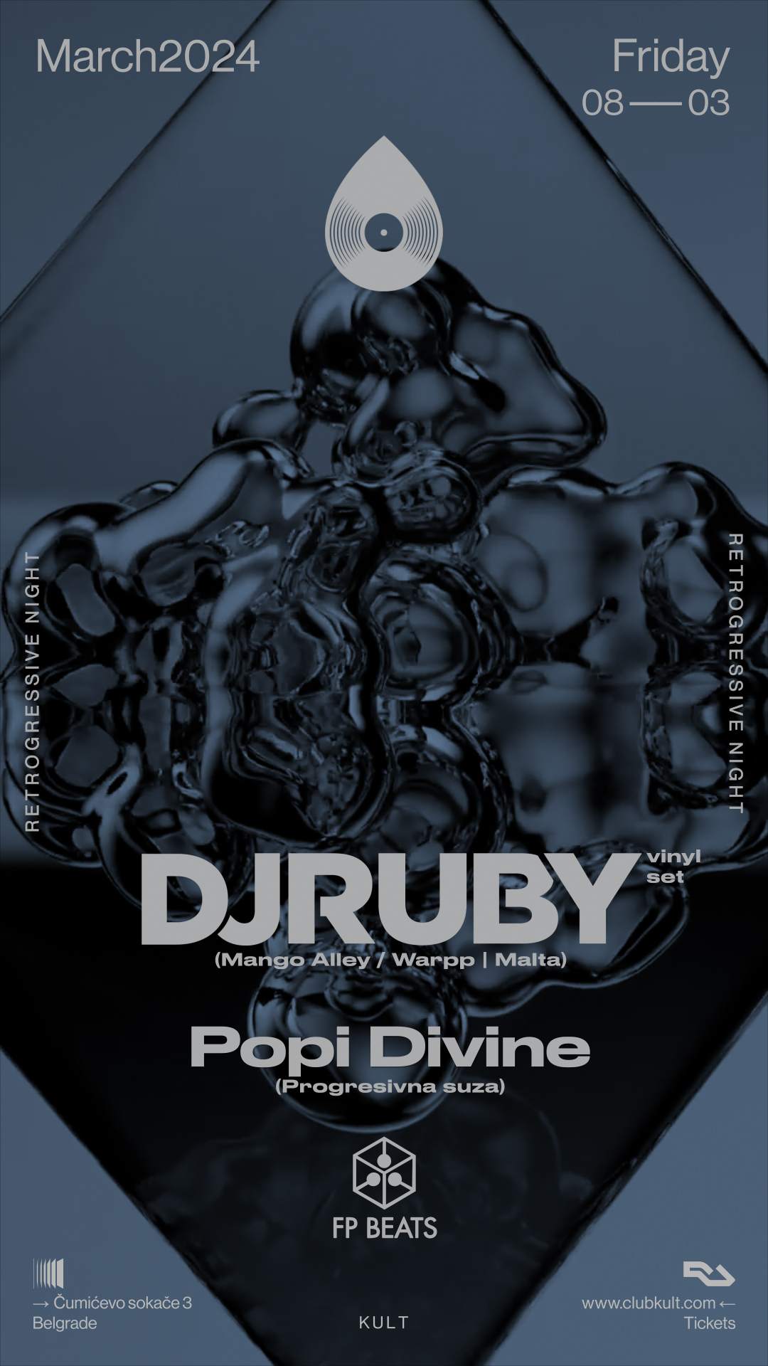 Retrogressive Night with DJ Ruby & Popi Divine - フライヤー表