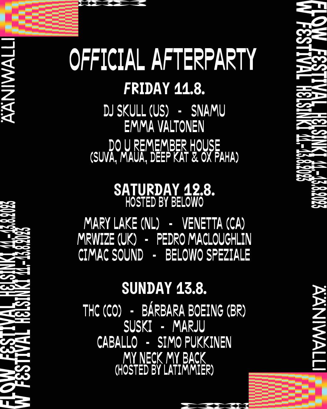 Flow Festival 2023 Official Afterparty - フライヤー表