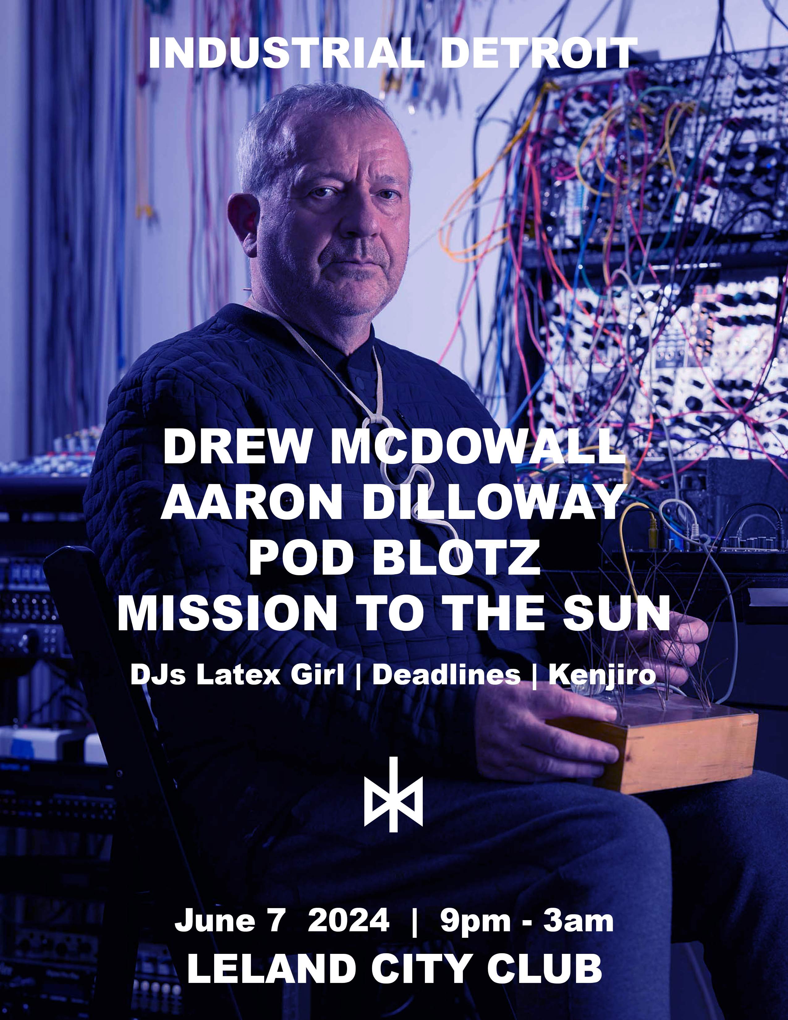 Industrial Detroit w Drew McDowall, Aaron Dilloway, Pod Blotz, Mission to the Sun - Página frontal