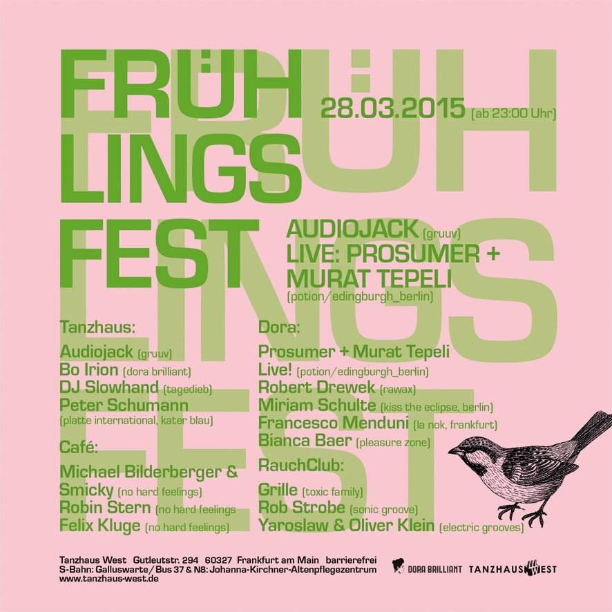 Tanzhaus West & Dora Brilliant Frühlingsfest mit Prosumer & Murat Tepeli Live, Audiojack - Página trasera