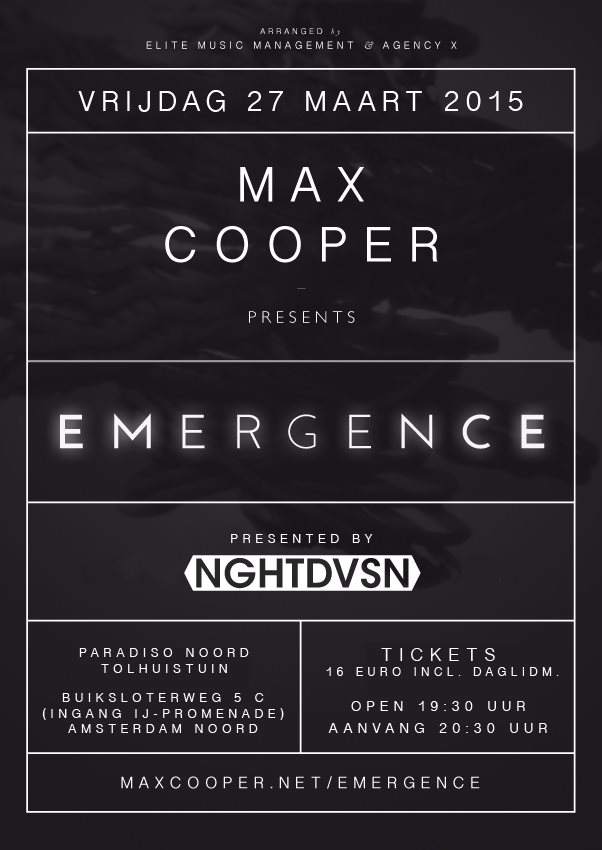 Max Cooper presents Emergence - フライヤー表