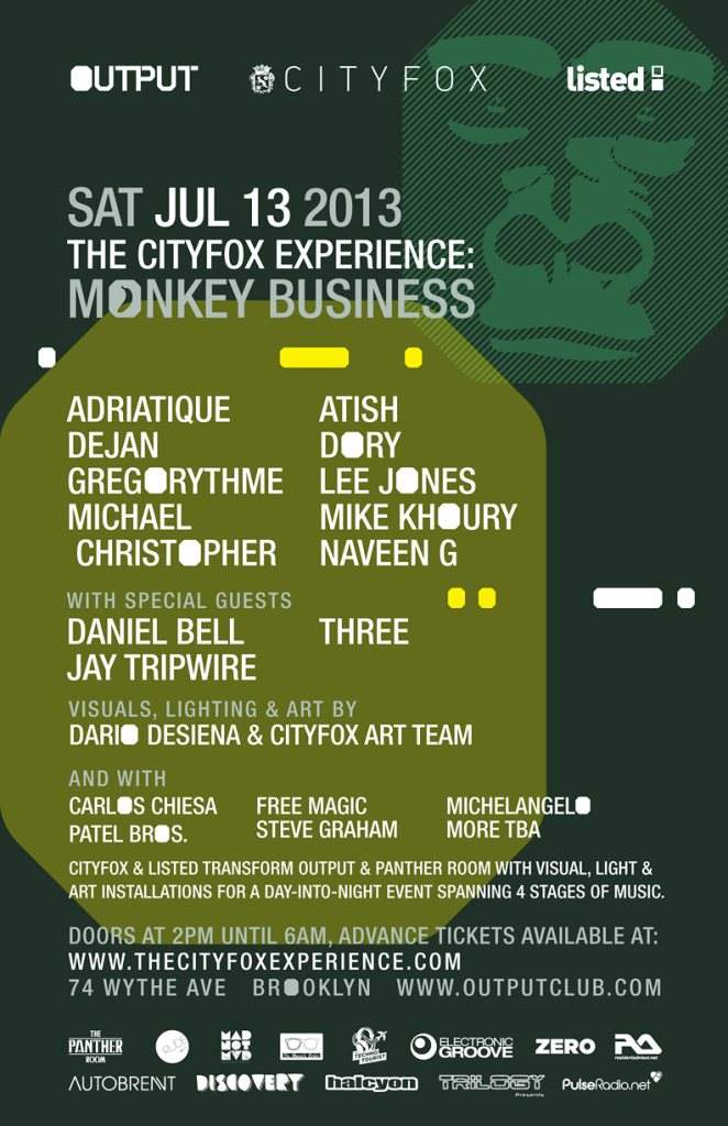 The Cityfox Experience: Monkey Business presented by Cityfox & Listed - Página frontal