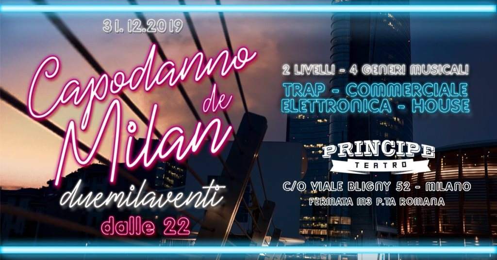 Capodanno De Milan 2020 At Teatro Principe Milano - フライヤー裏
