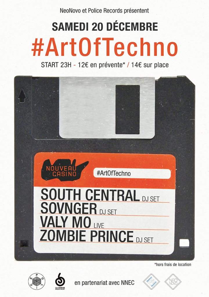 Neonovo presentent #Artoftechno w/ South Central, Valy Mo, Sovnger - Página frontal