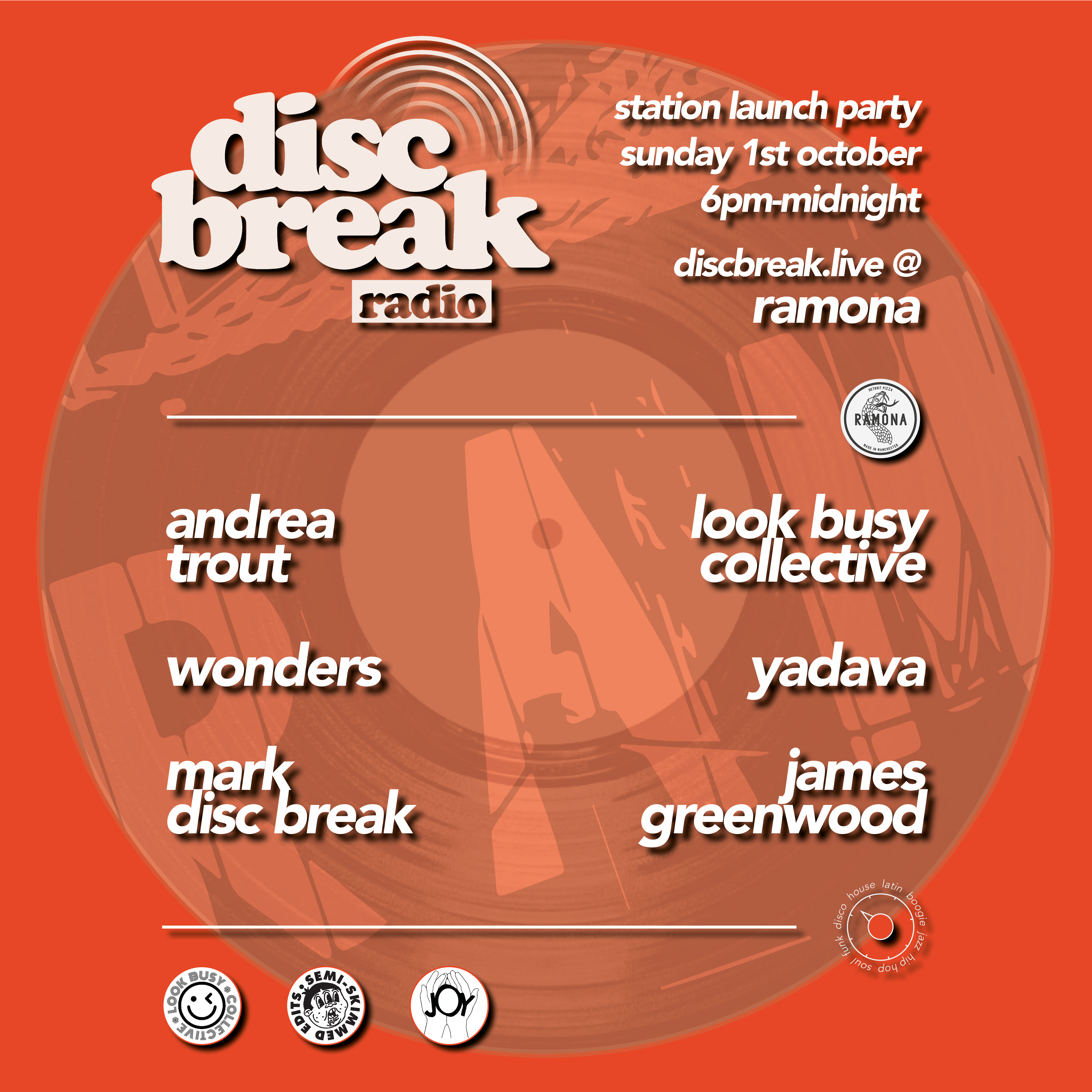 Disc Break Radio Station Launch Party - フライヤー表