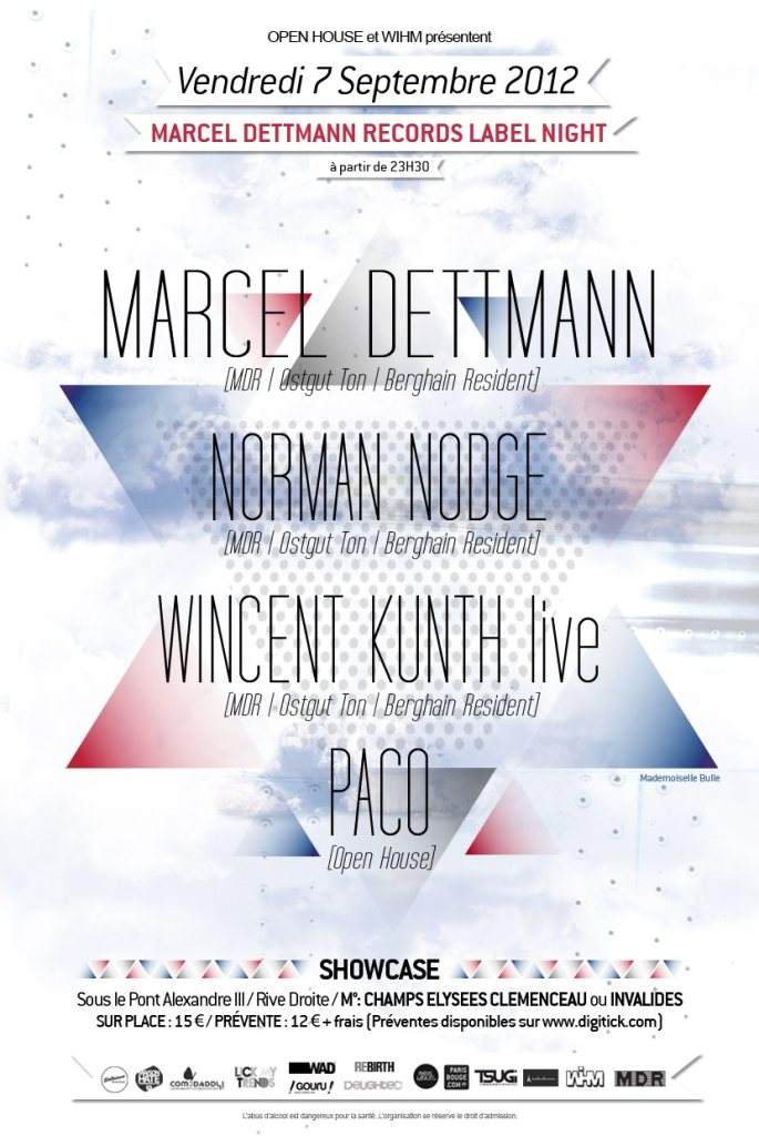 MDR Label Night: Marcel Dettmann, Norman Nodge & Wincent Kunth - フライヤー表