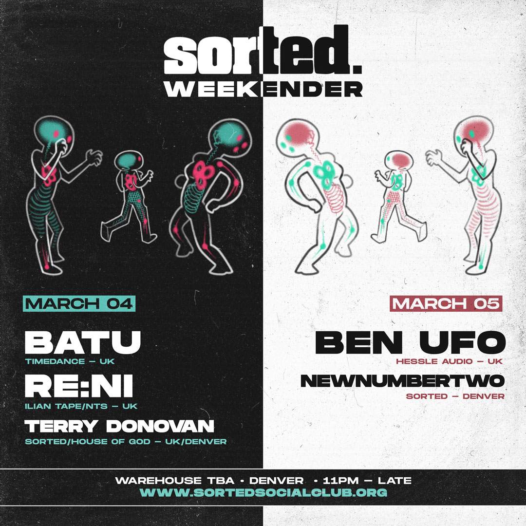 Sorted Weekender: Batu, re:ni & Ben UFO - Página frontal