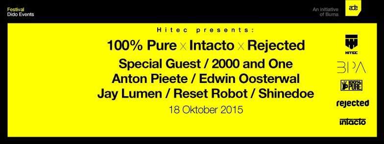 Hitec presents: 100% Pure x Rejected x Intacto - フライヤー表