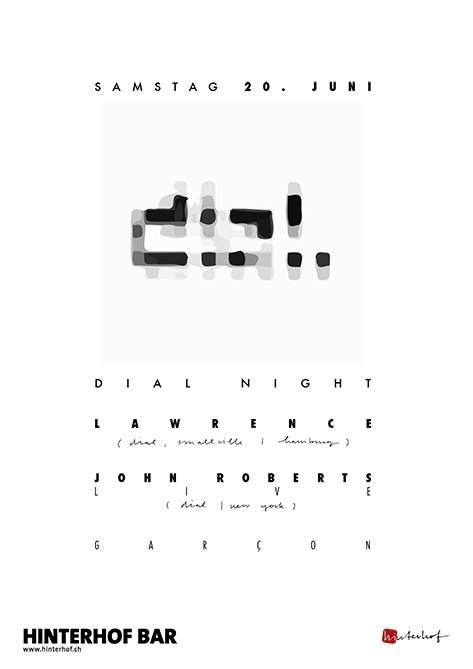Dial Night with Lawrence & John Roberts Live - フライヤー表