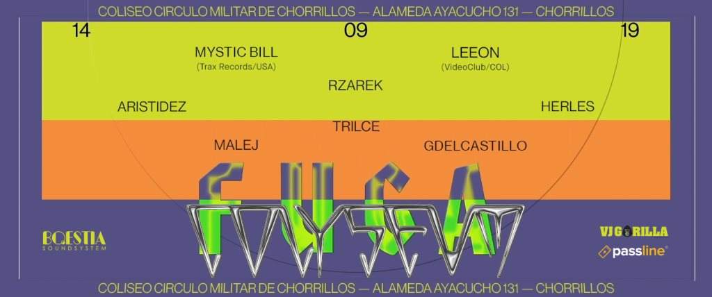 Fuga Colyseum with Mystic Bill (USA) Leeon (COL) - フライヤー表