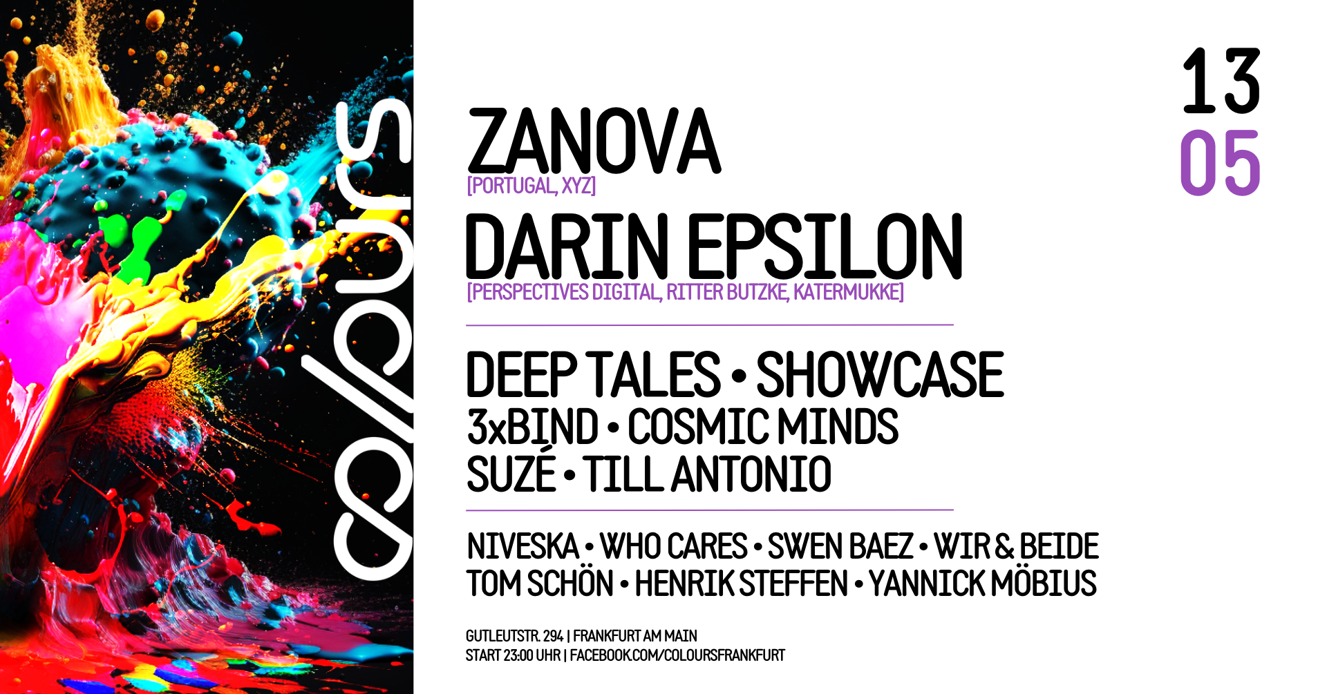 Colours Summer Closing with Zanova, Darin Epsilon, Deep Tales Showcase, and many more - フライヤー表