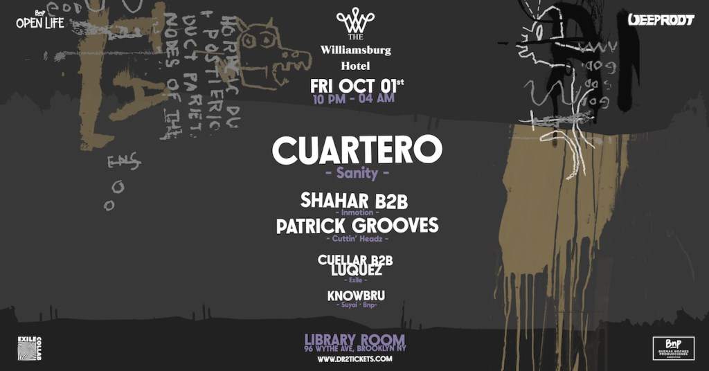 Deep Root x Open Life presents Cuartero In The Library Room - フライヤー表