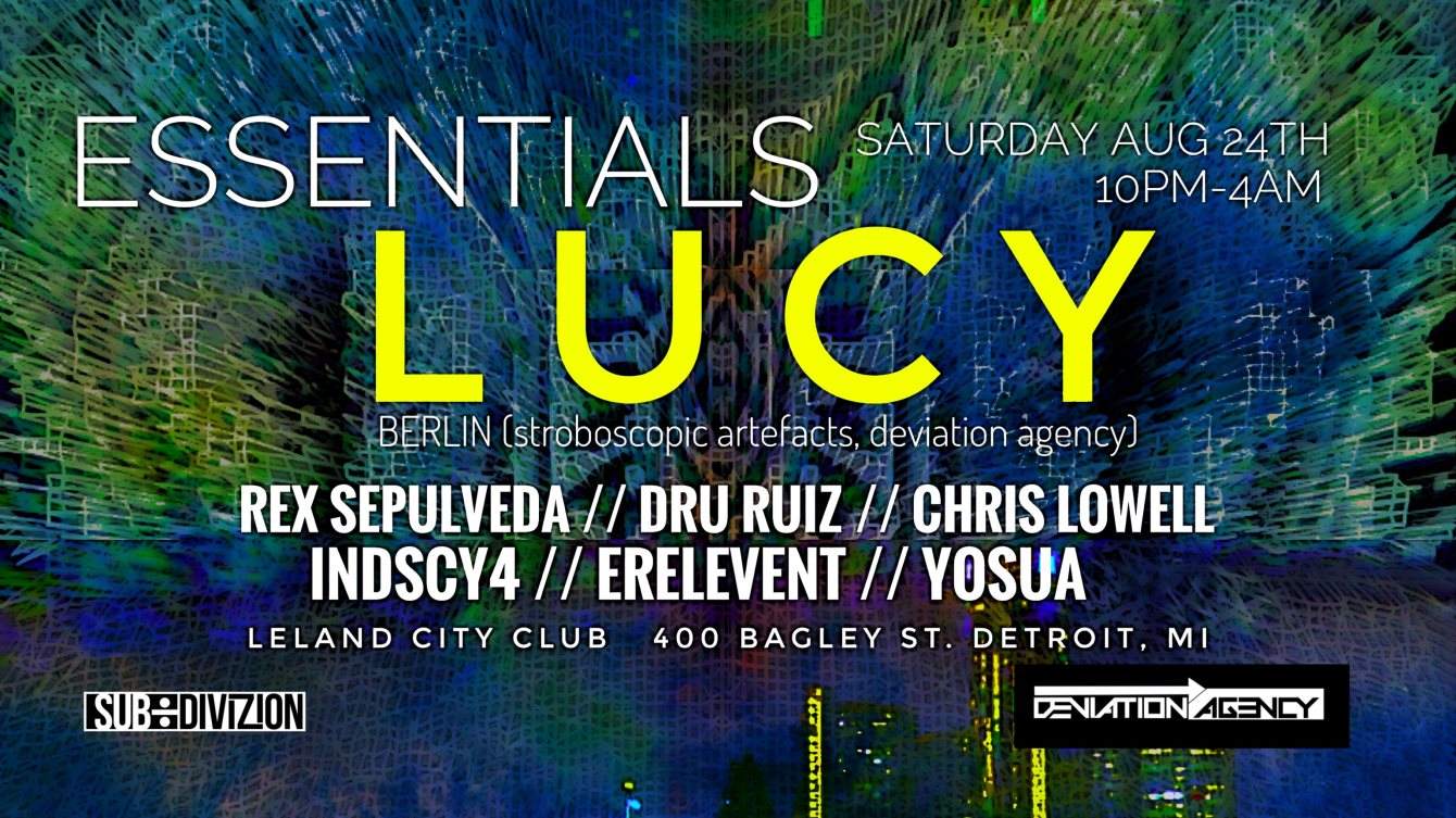 Essentials feat. / Lucy / wsg Dru Ruiz - フライヤー表