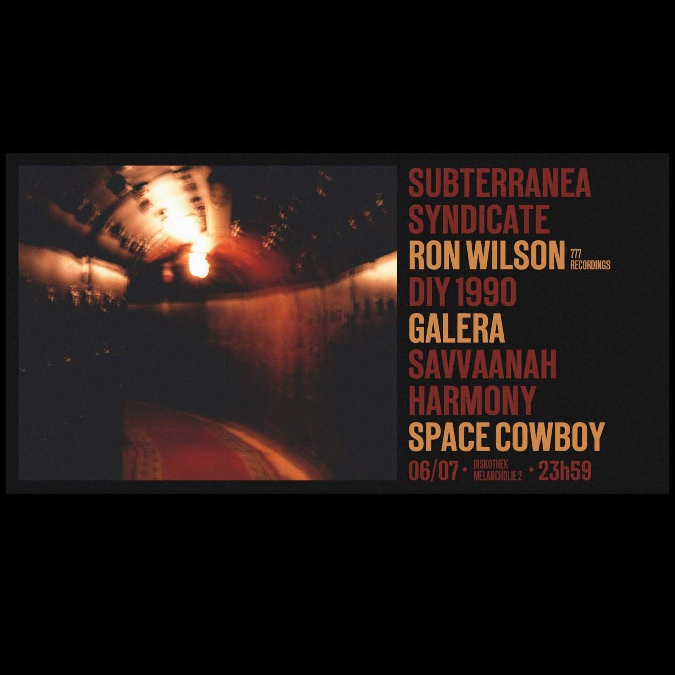 Subterranea with Ron Wilson (777 Recordings) - フライヤー表