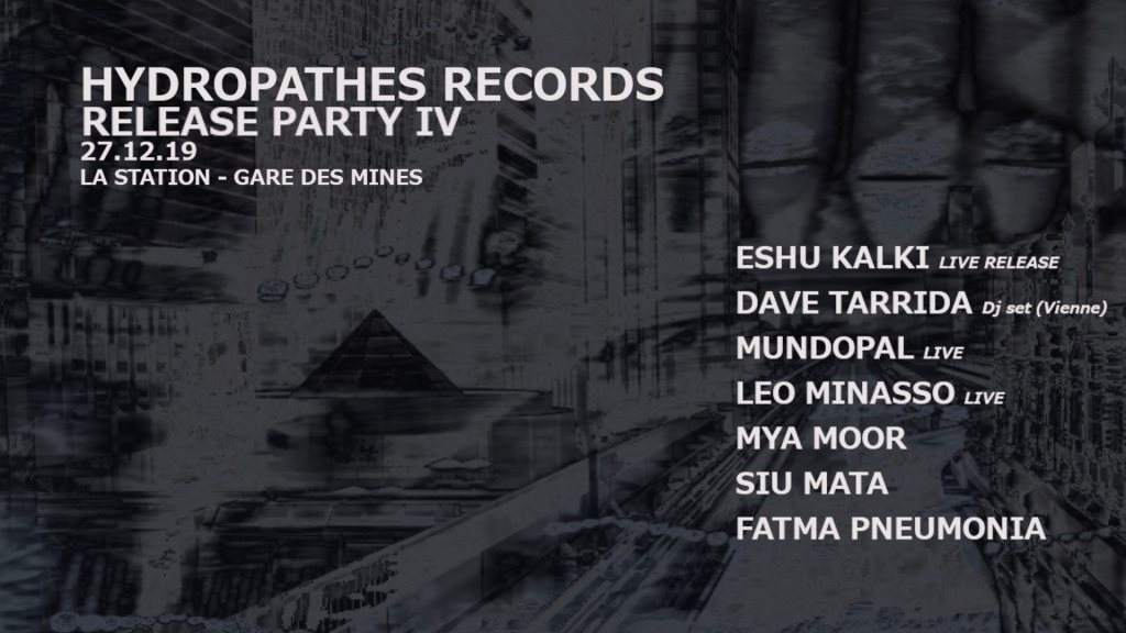 HYDROPATHES Records Release Party IV with Eshu Kalki, Dave Tarrida, Mundopal - Página frontal