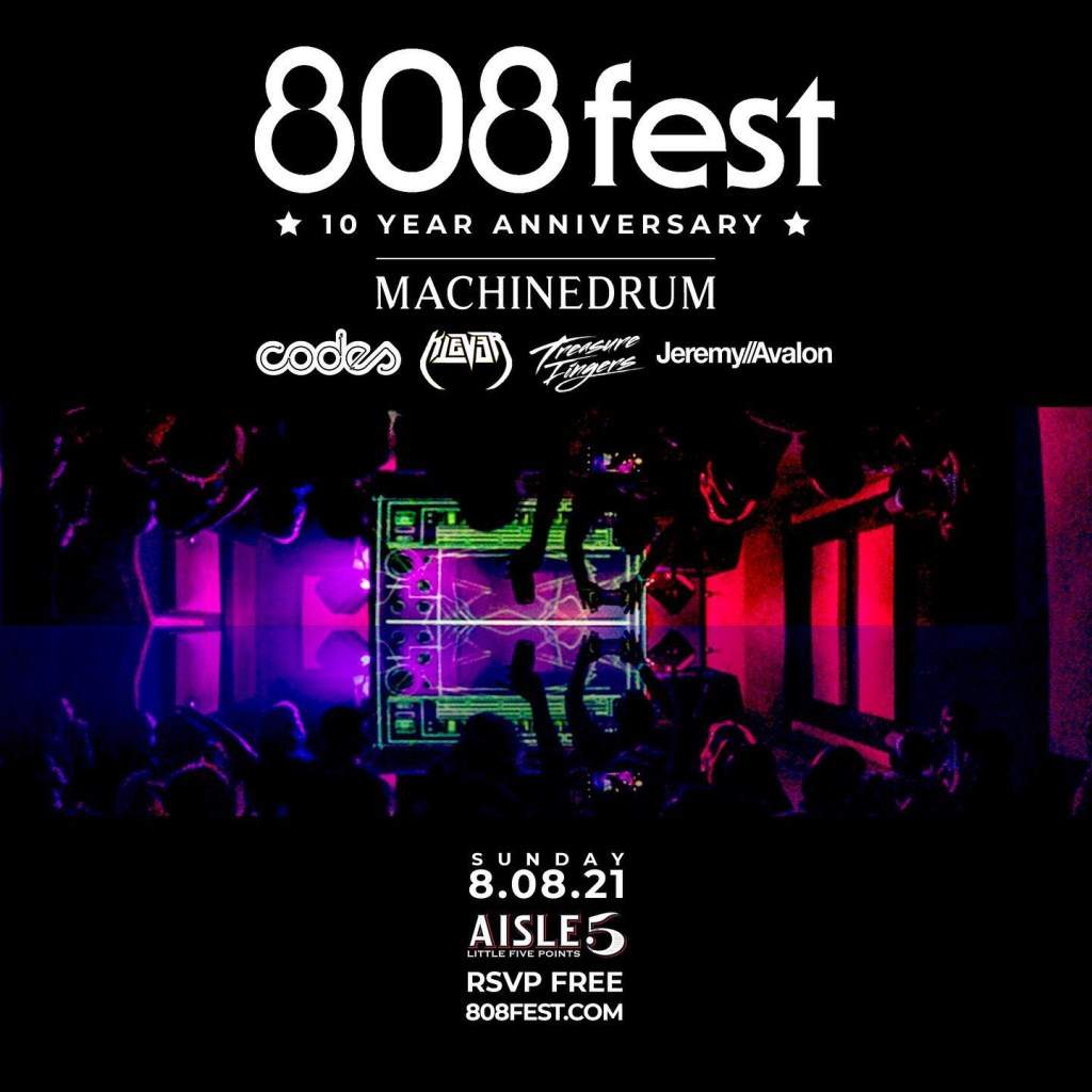 808 Fest: Machinedrum, 10th Letter, Empress Rah, Jeremy Avalon, DJ Klever, Codes, Treasure Fing - フライヤー表