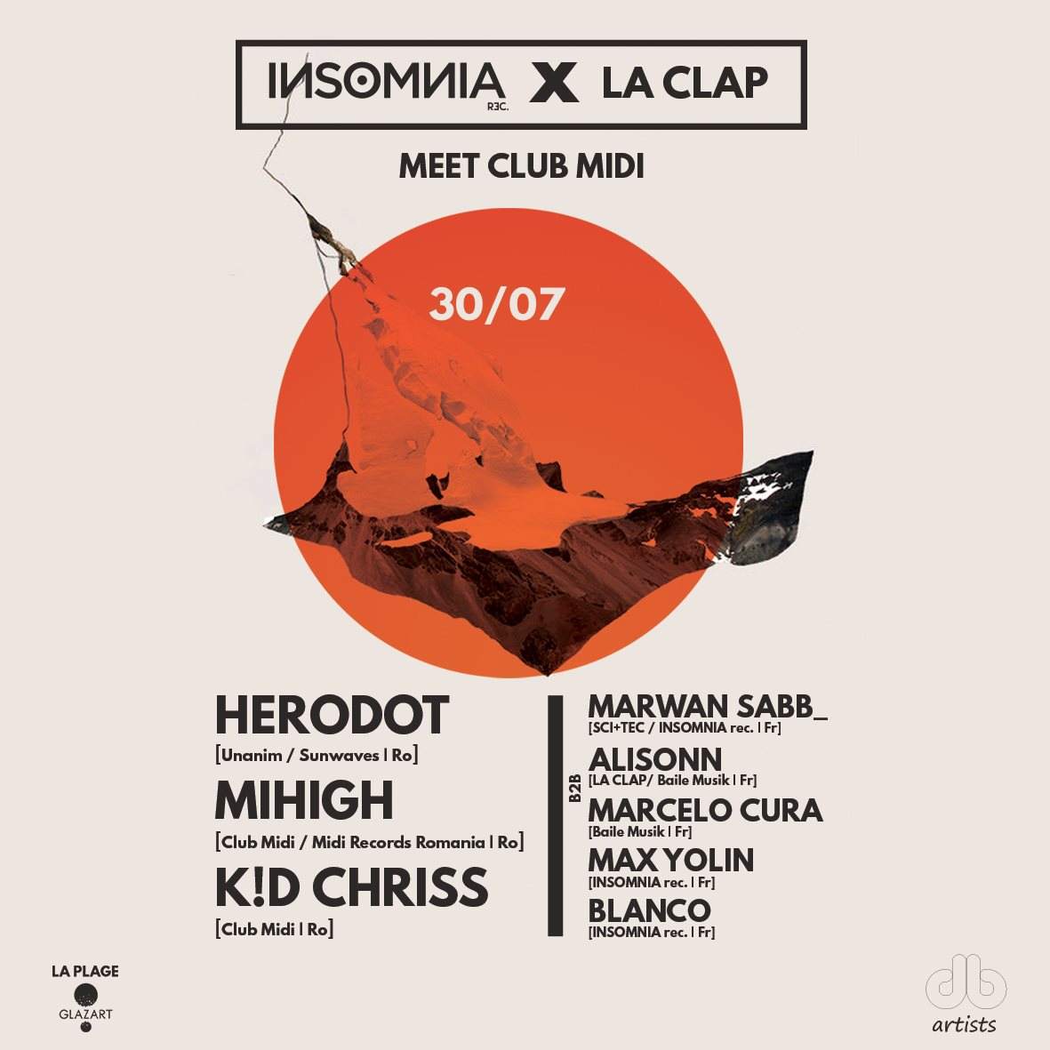 Insomnia Rec. x LA Clap Invite Club Midi: Herodot , Mihigh , KD Chriss - Página frontal