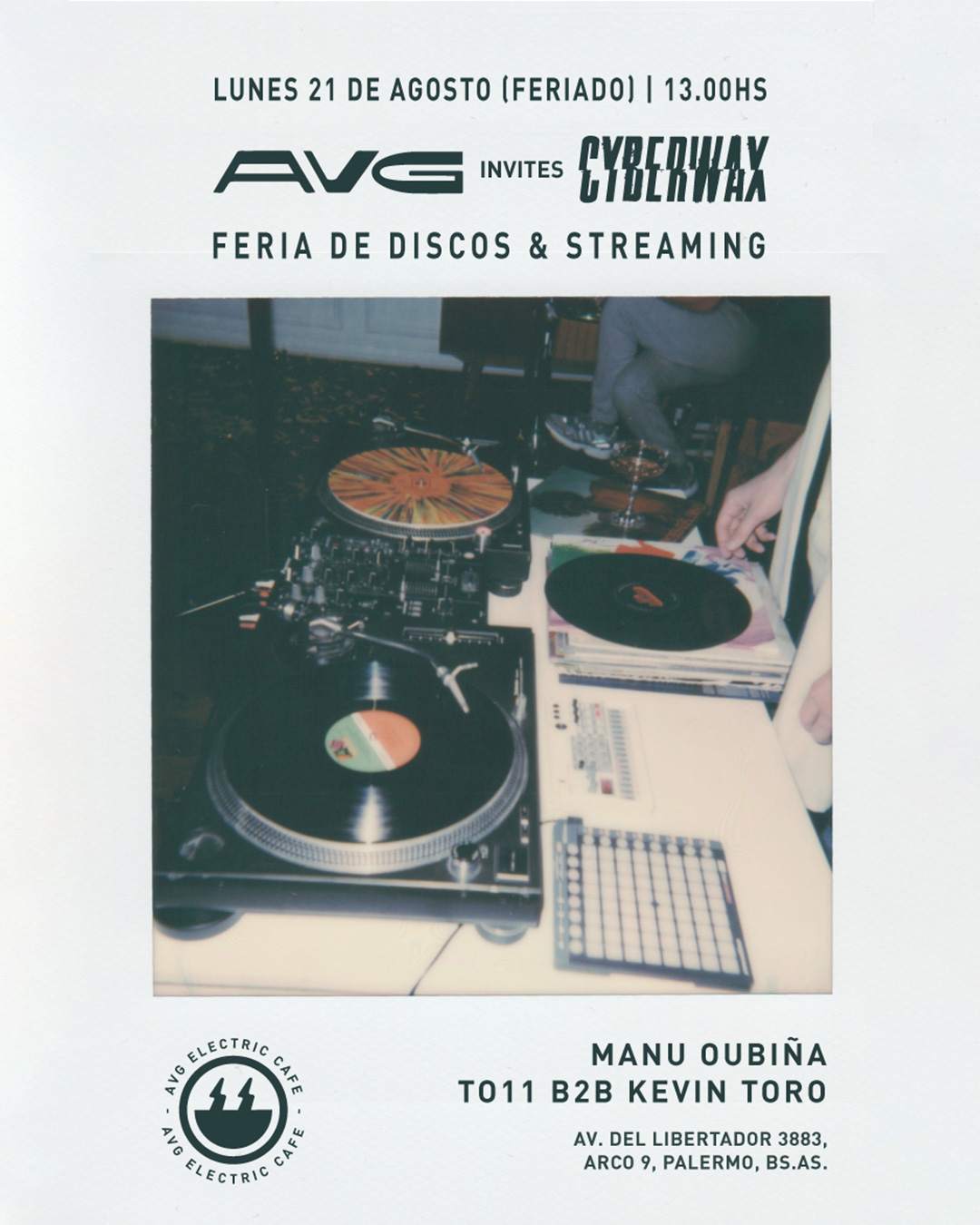 AVG Records invites Cyberwax // Feria de Discos - フライヤー表