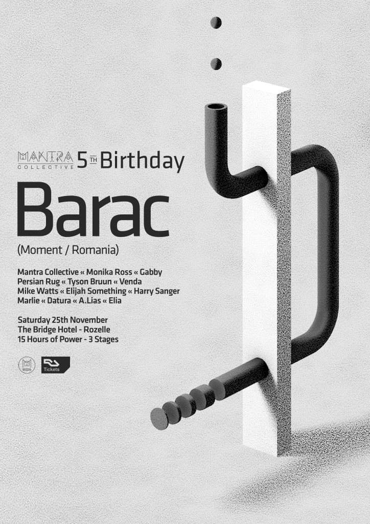 Mantra Collective 5th Birthday with Barac (Romania) - フライヤー表
